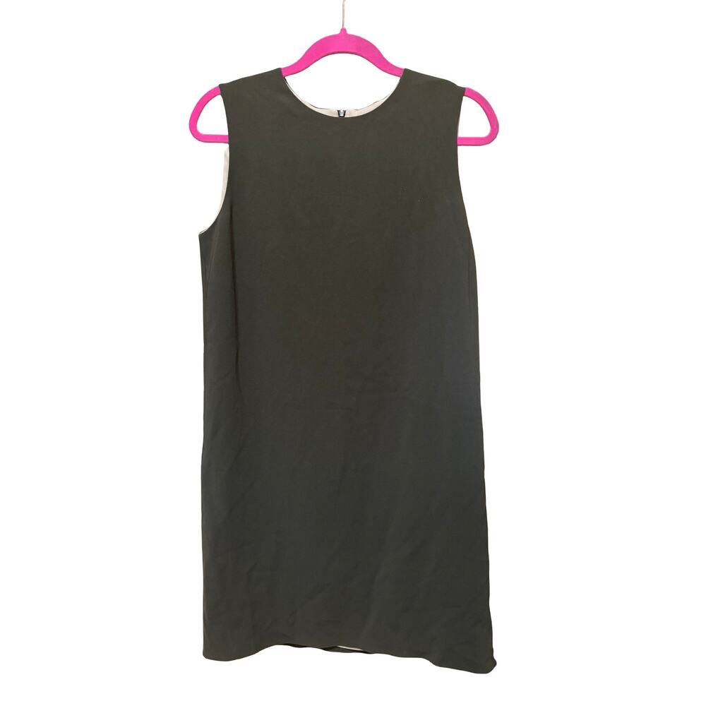 Theory Green Sleeveless Shift Dress Size 8 Back Zip
